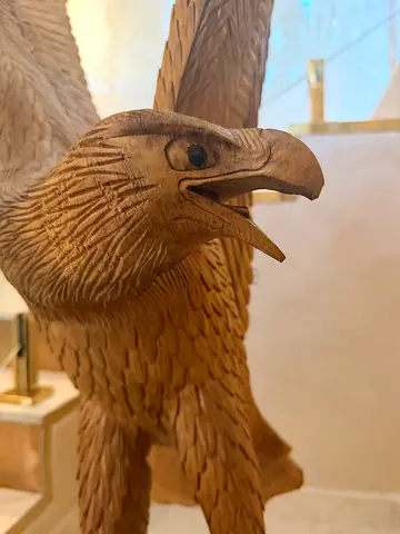 Hand-carved Wooden Eagle Sculpture — Vintage Decorative Piece