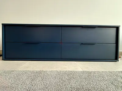 URGENT SALE ! IKEA Low modern 4-drawer TV unit / cabinet - dark blue
