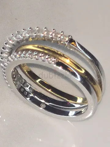 Authentic Swarovski Two-Tone Intertwined Crystal Ring