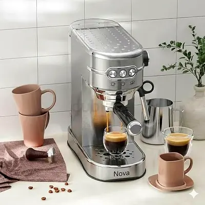 NOVA 20-Bar Espresso Coffee Machine - NCM-192EXPS Stainless Steel - Silver - New - Free Delivery