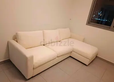 Ikea vimle beige color lshape sofabed with storage space