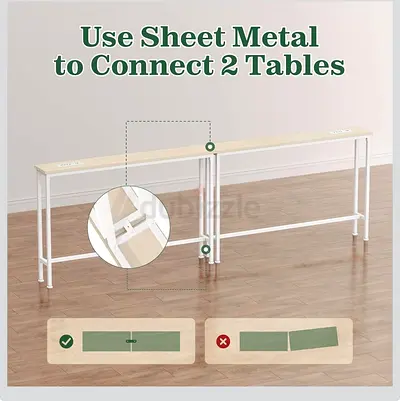 2 X Sofa Console Tables. used for less than a month. Flawless. Wooden too with metal adjustable base