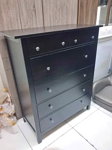 IKEA Hemnes 6-drawer Tallboy Chest - Black-Brown, Good Condition