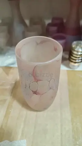 Floral designed glass cup 12cm height