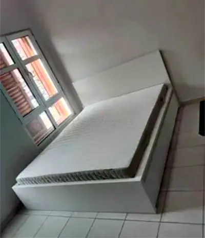 Ikea king size bed with mattress and storage drawers