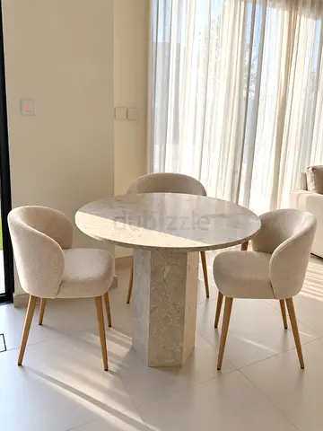 Custom Made & Designed Round Travertine Dining Table