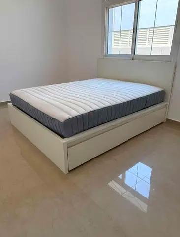 Ikea brand queen size malam bed with 2 big storage drawers and New mattress neat and clean available