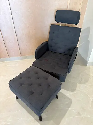 IKEA armchair with footrest stool