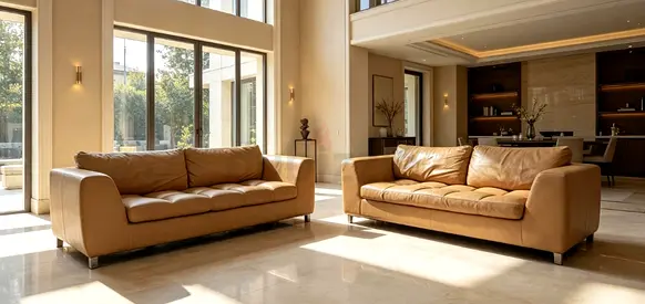 Genuine Leather 3+3 Seater Sofa Set Modern Design