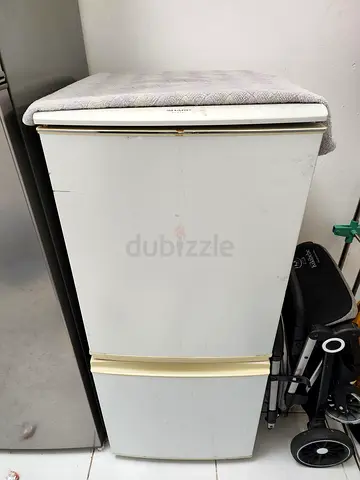 White Two-Door Compact Refrigerator - Good Working Condition