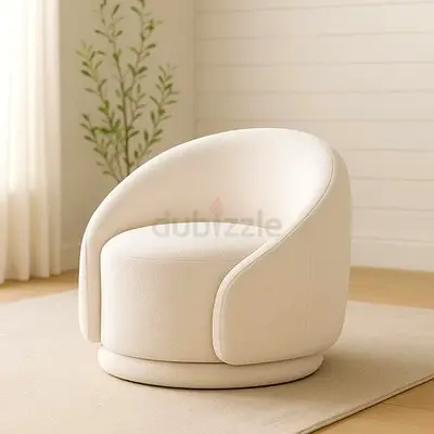 Cream Swivel Accent Chair - Modern Tub Chair