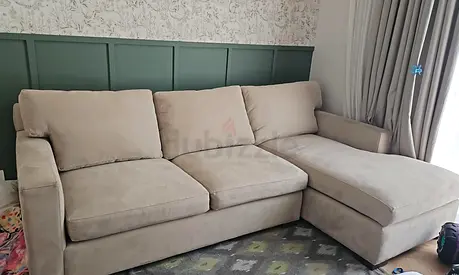 Crate and barrel axis lshape sofa feather filled