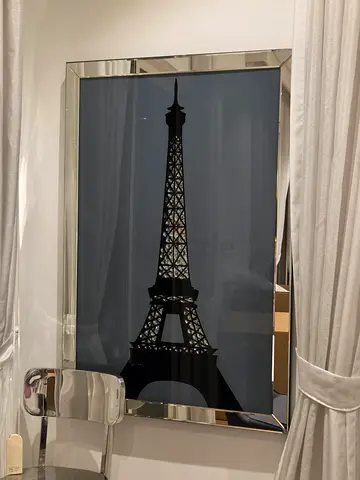 Framed Eiffel Tower Art Print with Mirrored Frame