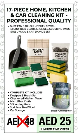 17-piece Home, Kitchen & Car Cleaning Kit — Complete Set