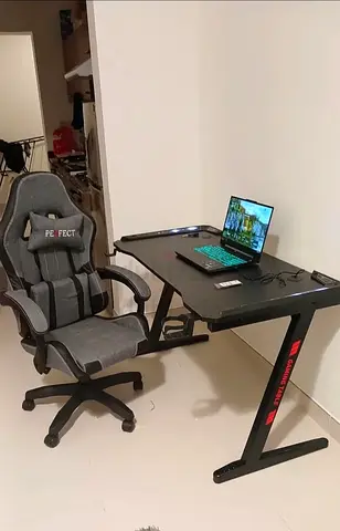 Gaming desk and ergonomic gaming chair set