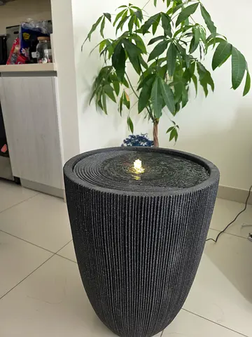 Indoor tabletop/standalone water fountain - modern grey textured