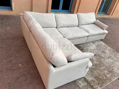 Home Center Feather filled Sofa Beige Excellent Condition