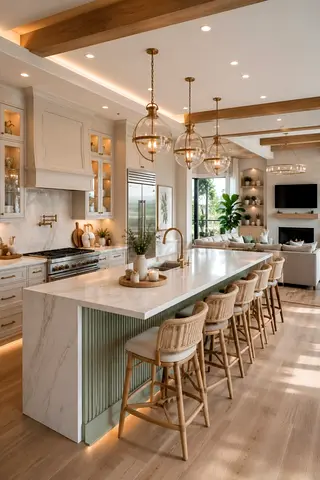Modern Open-Plan Kitchen Island