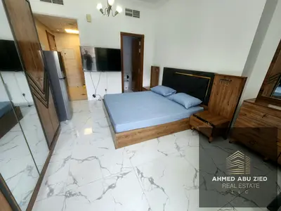 Furnished Studio For Rent Oasis Towers Ajman | Huge Layout | Next to Nesto | Gym Pool Parking | Balcony | AED 35K 4Chqs