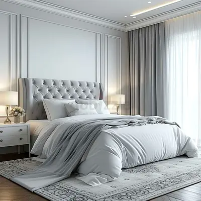 Brand new customised upholstered tufted headboard bed