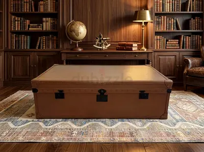 Timothy Oulton Large Vintage Leather Trunk / Coffee Table - Solid Condition