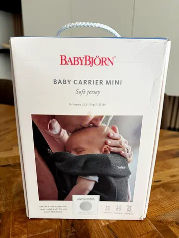 BabyBjörn Baby Carrier Mini (Soft Jersey) — Like New, With Box