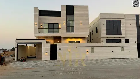 A unique opportunity to own property in Al Bahia, Ajman, with excellent space and elegant design | 5 master bedrooms | Two floors + roof | Includes re