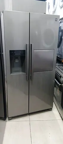 Daewoo Large Stainless Steel Side-by-Side Refrigerator with Ice/maker Water Dispenser fr home delive