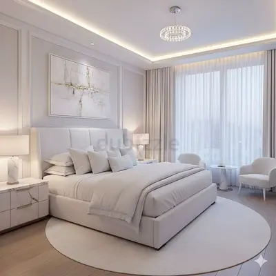 Brand new Modern white upholstered queen/king bed