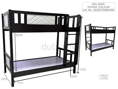BRAND NEW SOLID WOOD BANK BED WITH MATTRESS AVAILABLE