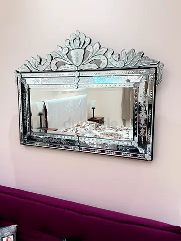 Handmade Venetian Etched wall glass mirror