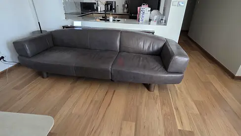 Marina home leather three seater sofa