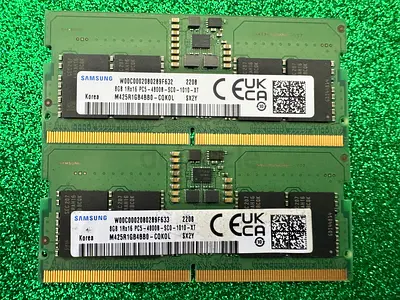Samsung 16GB (2x8GB) DDR5 4800MHz PC5-38400 CL40 SODIMM 1Rx16 Single Rank 1.1V 262-Pin Laptop