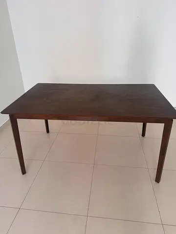 Solid Wood Dining Table - Rectangular, Dark Brown