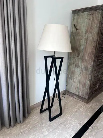 Casa Armani Modern Black Geometric Floor Lamp with White Shade