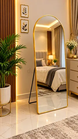 Full-Length Gold Framed Floor Mirror - Leaning Standing Mirror