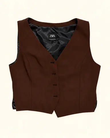 Brown Zara Women's Waistcoat / Vest - Size M