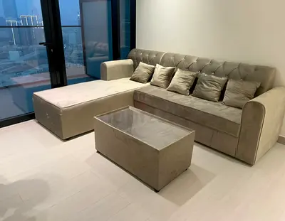 Brand new L shape sofa beige color modern design