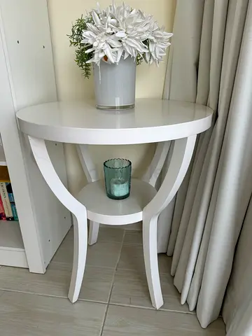 West Elm bedside table / small cabinet - white (label shown)