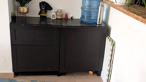 Dark brown wooden side cabinet / storage unit - good condition