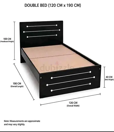 BRAND NEW BLACK WOOD BED 120X190 CM WITH MATTRESS