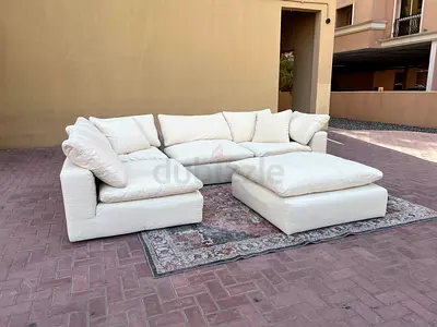 Marina home luscious feather filled sofa with footstool
