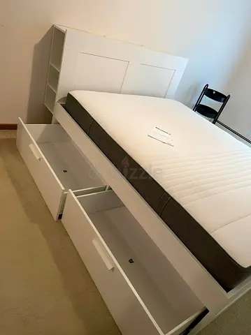 Ikea malm king storage bed with ikea mattress ( 180*200 )