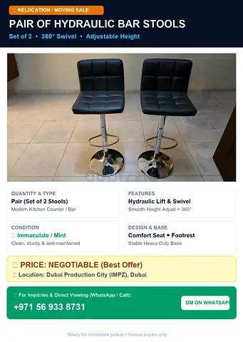 Pair of Hydraulic Bar STools
