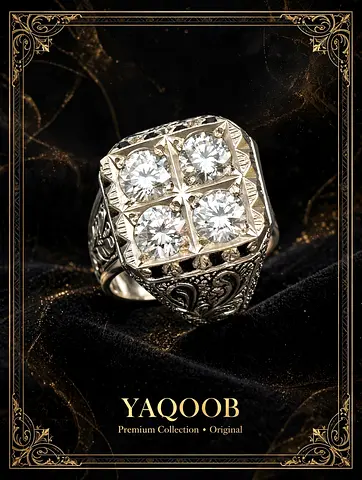 Mossanite Diamond Silver Men’s Yaqoob Collection