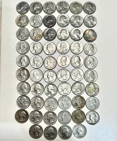58x USA Washington Quarter Collection (old antique coins)
