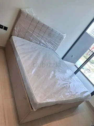 BRAND NEW KING SIZE FABRIC BED WITH MATTRESS AVAILABLE