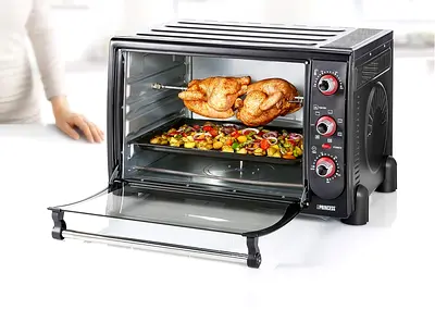 Princess 90L Electric Pizza Carousel Oven 2000W, 3-Layer, Convection & Grill, Pizza Mode