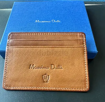 Massimo Dutti Brown Leather Card Holder