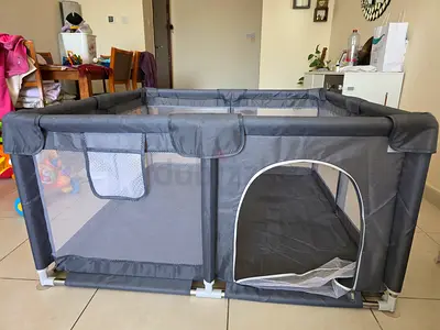 Portable Baby Playpen / Play Yard - Gray, Good Condition Same As New